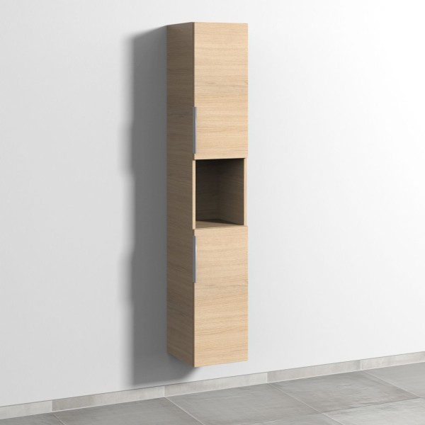 Sanipa 3way Hochschrank mit 2 Türen und 1 offenem Fach, Eiche-Nordic