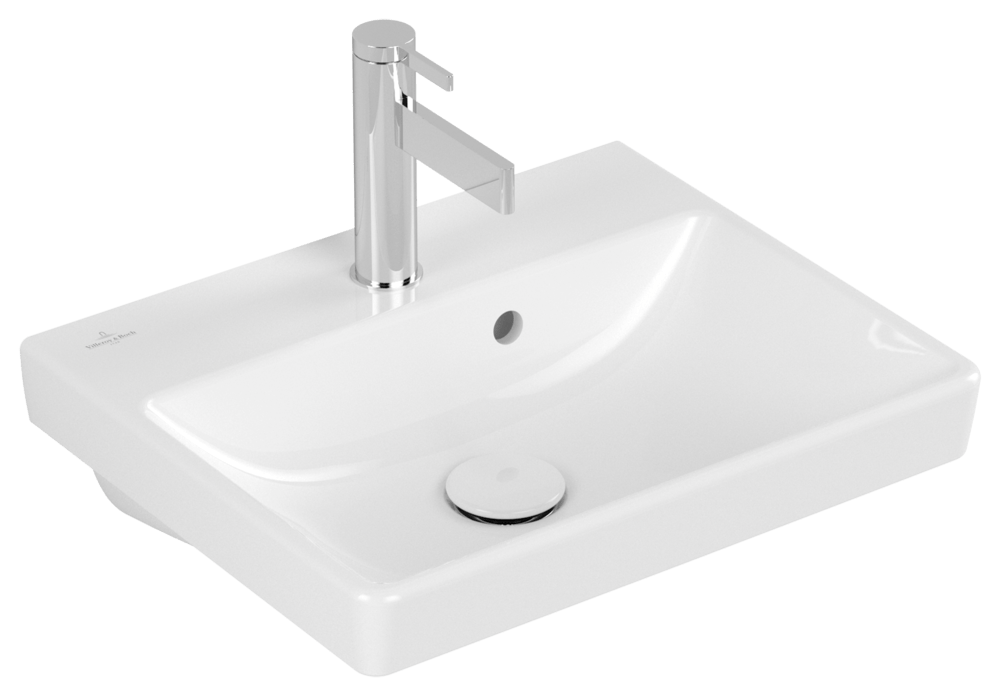 Villeroy & Boch Handwaschbecken Avento, 1 Hahnloch, mit Überlauf, weiss CeramicPlus 735845R1
