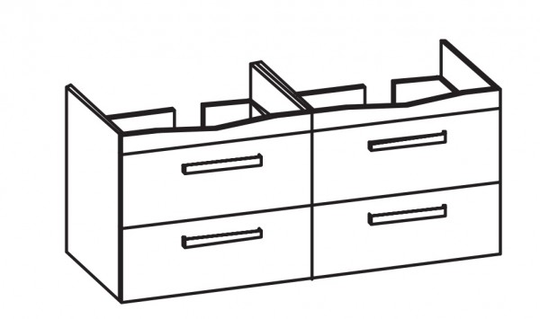 Artiqua 414 Waschtischunterschrank für Vivia 4143D1, Weiß Hochglanz, 414-WU4L-V164-7016-68