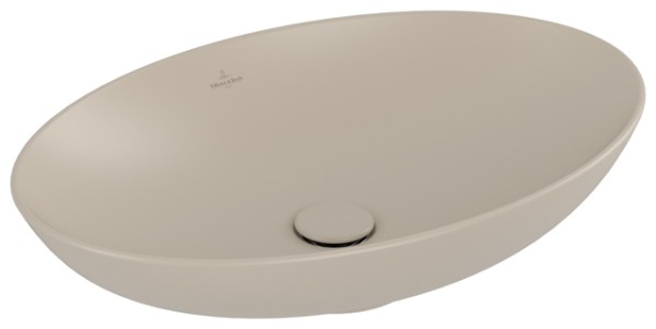 Villeroy & Boch Loop & Friends Aufsatzwaschbecken, 620 x 420 x 150 mm, Almond CeramicPlus, mit Überl