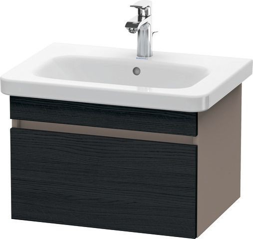 Duravit DuraStyle Waschtischunterbau wandhängend Eiche Schwarz & Basalt Matt 580x448x398 mm - DS6380