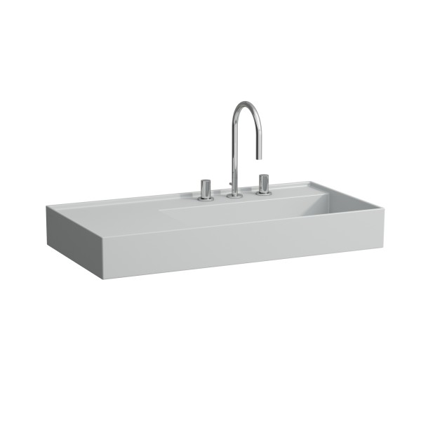 LAUFEN Waschtisch Kartell · LAUFEN 900x460, ohne Hahnloch, grau matt, 81033.9, 8103397591121