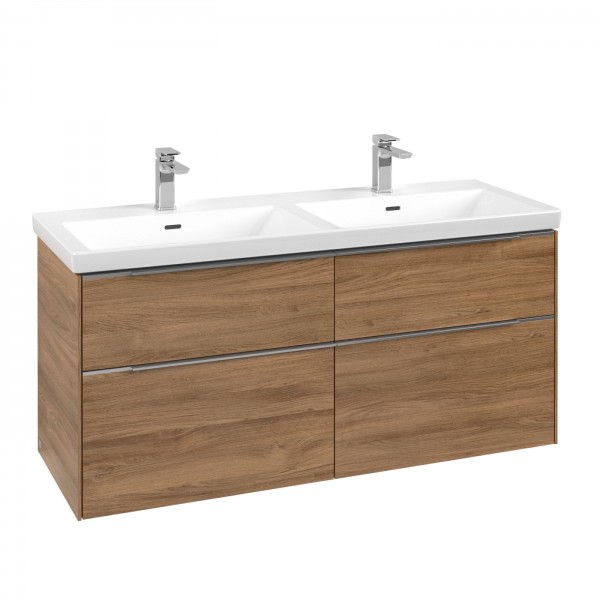 Villeroy & Boch Subway 3.0 Waschbeckenunterschrank, mit Beleuchtung, 4 Auszüge, 1272 x 579 x 462 mm,