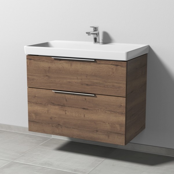 Sanipa 3way Waschtischunterbau zu Villeroy & Boch Avento Waschtisch mit 2 Auszügen, Eiche-Tabak