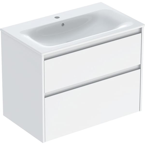 Geberit Renova Plan Set Möbelwaschtisch schmaler Rand, mit Unterschrank, zwei, 504040011