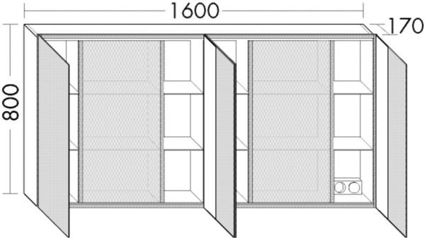 Burgbad Spiegelschrank RL30 800x1600x170 Eiche Dekor Rost, SPLO160F3961