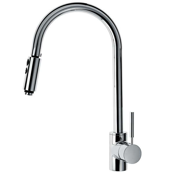 Kaja Ipuri Spültischarmatur, schwenk. Rohrausl. mit Handbr. Ausladung 235 mm, chrom