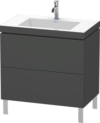 Duravit L-Cube c-bonded Set bodenstehend Graphit Matt 800x480x698 mm - LC6937O4949