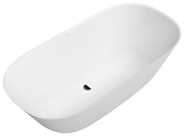 Villeroy & Boch Badewanne Theano 1550x750x620mm Solo Freistehend Stone White, Q155ANH7F200VRW