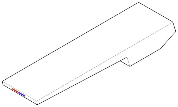 Dornbracht Griff für Waschtisch Stand Ersatzteile 092073002 47 x 22 x 186 mm Chrom