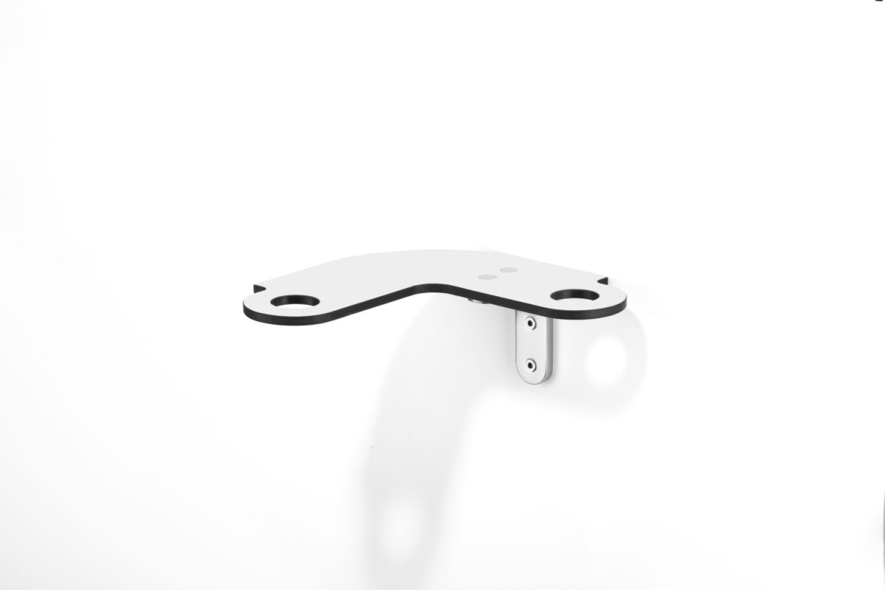 Giese Slimbord mit Halter für Rasierer Eckmodell rechts schwarz matt mit Schichtstoff (HPL) in weiss 30967-14