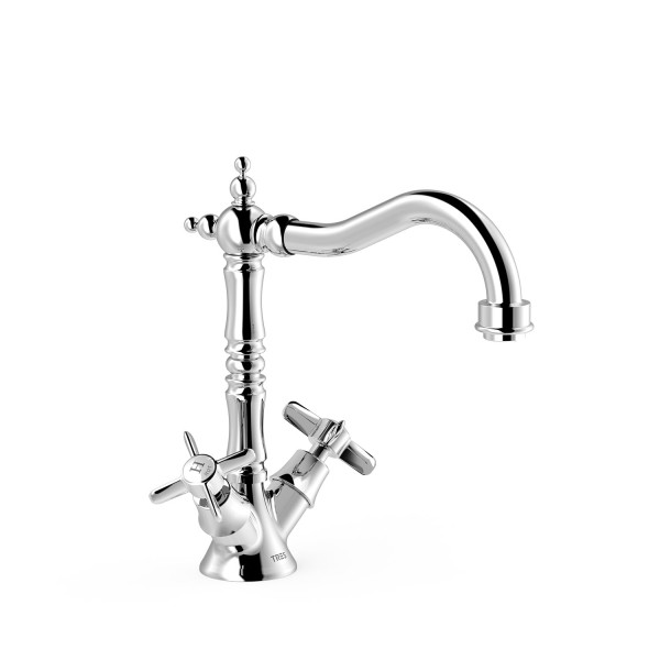 Tres 2 Griff Waschtischarmatur Mit Griff G3/8" flexible Anschlussschläuche, 24210902