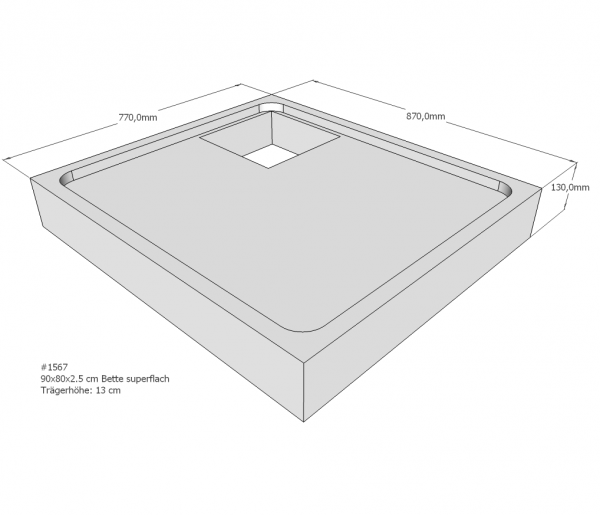 Neuesbad Wannenträger für Bette superflach 80x90x3,5