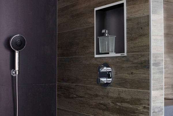 ESS BOX 10 Antrazit Wandnische 30x30x10 cm mit Rahmen Poliert, inkl. Rohbauset, BOX-30x30x10-PA