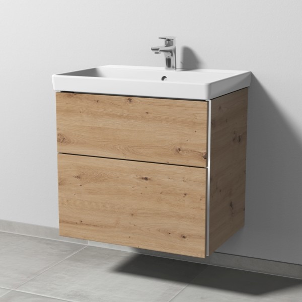 Sanipa 3way Waschtischunterbau zu Villeroy & Boch Avento Waschtisch mit 2 Auszügen, Eiche Natural-To