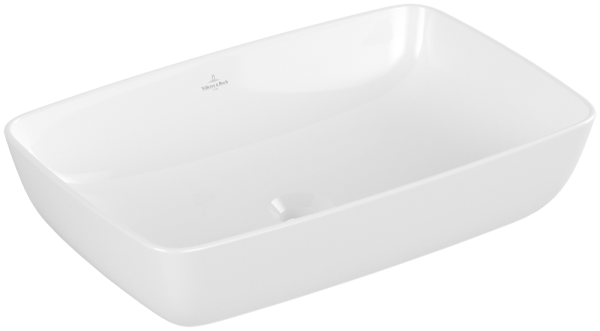 Villeroy & Boch Aufsatzwaschtisch Artis 4172 580x380mm ohne Hahnloch ohne Überlauf Eckig Stone White