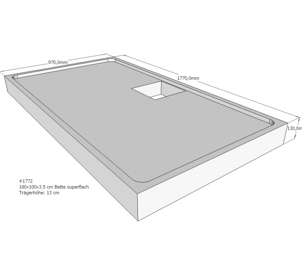 Neuesbad Wannenträger für Bette superflach 180x100x3,5