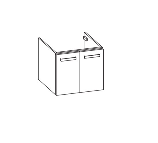Artiqua 412 Waschtischunterschrank für Strada K0778, K0797, Weiß Glanz, 412-WU2T-I32-7050-68