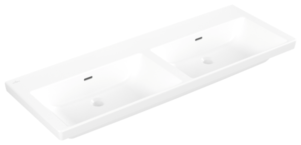 Villeroy & Boch Schrank-Doppelwaschtisch Subway 3.0 1300x475mm, mit Überlauf Stone White cplus