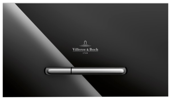 Villeroy & Boch WC-Betätigungsplatte ViConnect 260x66x150mm 2-Sp. Glass Glossy Black