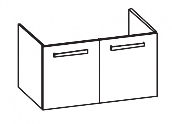Artiqua 413 Waschtischunterschrank für Acanto Compact 500633,500634, Sangallo Grau quer, 413-WU2T-K1
