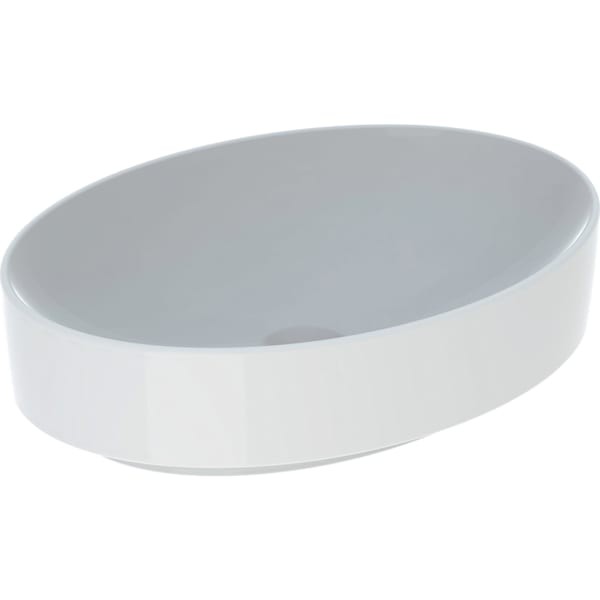 Geberit VariForm Aufsatzwaschtisch, oval 55x40cm, ohne Hahnloch, ohne Überlauf, 500771012