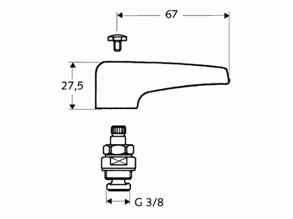 Schell Spezial Oberteil 3/8"