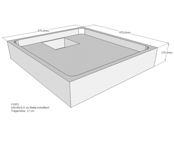 Neuesbad Wannenträger für Bette extraflach 100x90x6,5