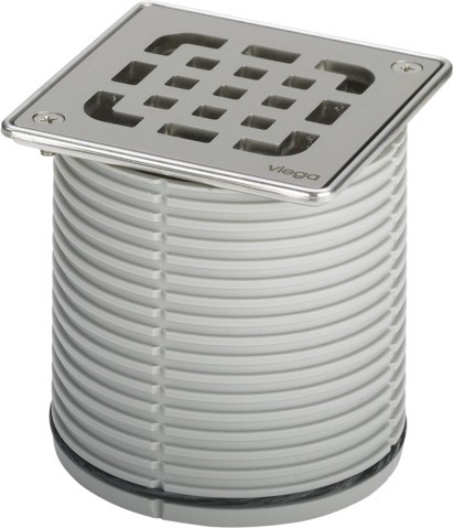 Viega Aufsatz 4934.3 Rost verschraubt in 100x100mm Kunststoff grau