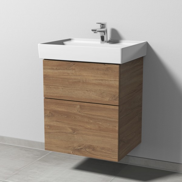 Sanipa 3way Waschtischunterbau zu Villeroy & Boch Collaro Waschtisch mit 2 Auszügen, Eiche-Kansas
