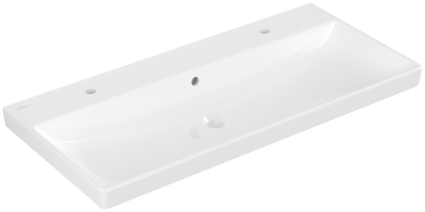 Villeroy & Boch Schrankwaschtisch Avento, 2 x 1 Hahnloch, mit Überlauf, weiss CeramicPlus