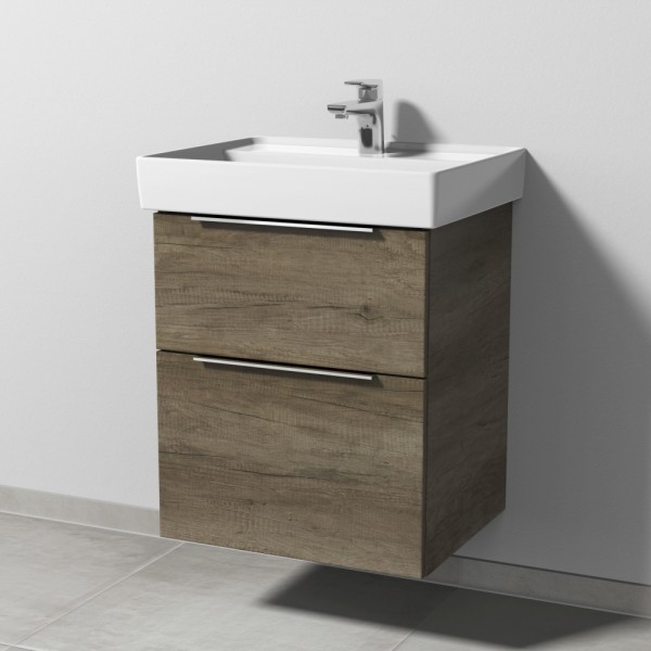 Sanipa 3way Waschtischunterbau zu Villeroy & Boch Collaro Waschtisch mit 2 Auszügen, Eiche-Nebraska