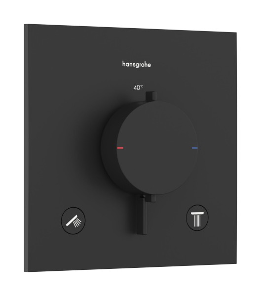 Hansgrohe Thermostat Unterputz Ecostat Comfort E Fertigset 2 Verbraucher mattschwarz, 33711670