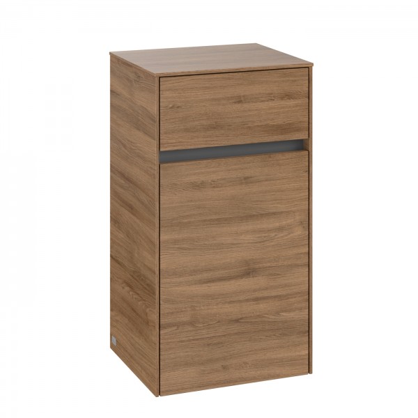 Villeroy & Boch Collaro Seitenschrank, 1 Tür, 1 Schublade, 404 x 748 x 349 mm, Kansas Oak