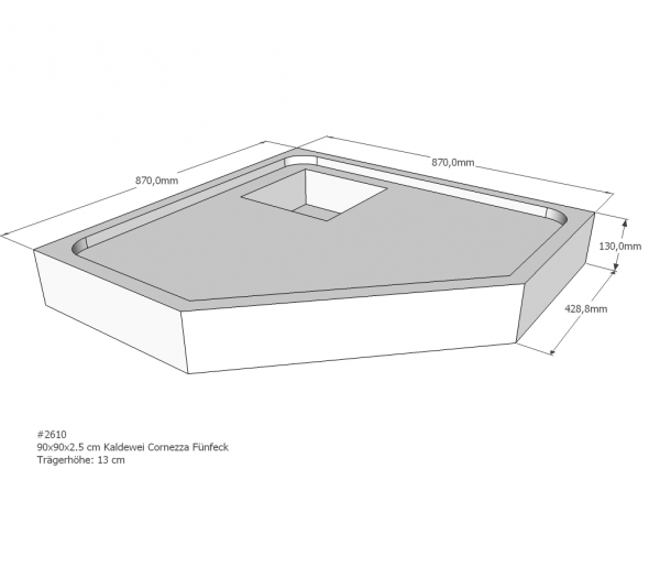 Neuesbad Wannenträger für Kaldewei Cornezza 90x90x2,5