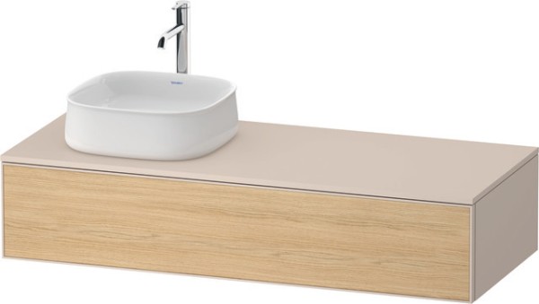 Duravit Zencha Konsolenwaschtischunterbau wandhängend Natur Eiche & Taupe Matt & Supermatt 1300x550x