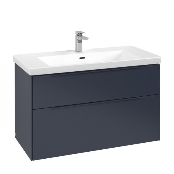 Villeroy & Boch Subway 3.0 Waschbeckenunterschrank, 2 Auszüge, 973 x 579 x 462 mm, Marine Blue / Mar