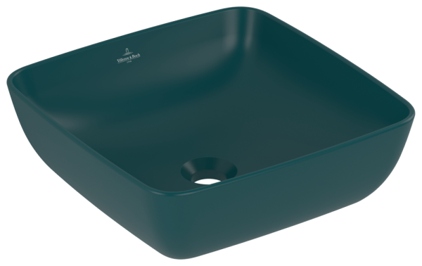 Villeroy & Boch Aufsatzwaschbecken Artis 417841 410x 410mm Quadrat ohne Überlauf Teal CeramicPlus