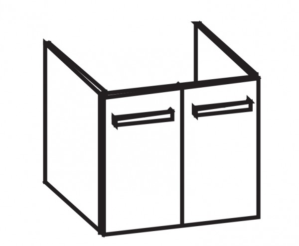 Artiqua 413 Waschtischunterschrank für Icon 124060, 124063, Sangallo Grau quer, 413-WU2T-K01-7154-43