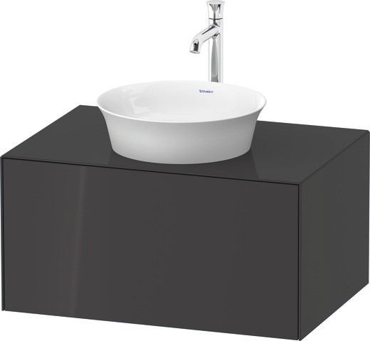 Duravit White Tulip Konsolenwaschtischunterbau wandhängend Graphit Hochglanz 800x550x408 mm - WT4975