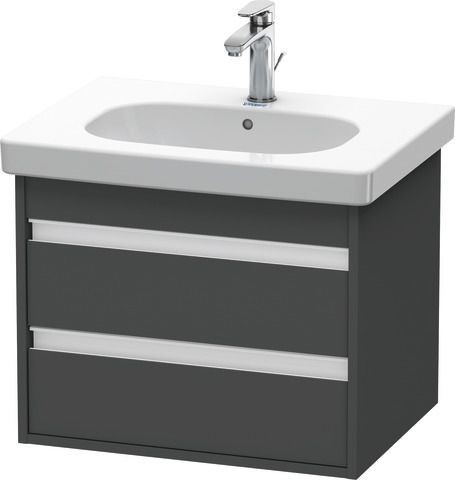 Duravit Ketho Waschtischunterbau wandhängend Graphit Matt 600x455x480 mm - KT665004949