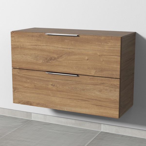 Sanipa 4balance Anbauschrank mit 2 Auszügen, Eiche-Kansas, DG10159