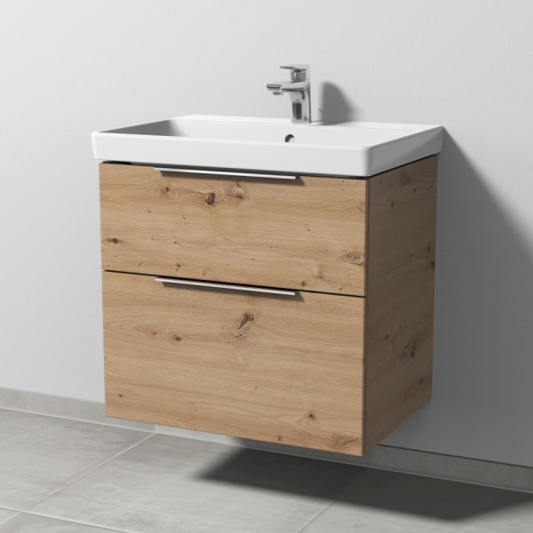 Sanipa 3way Waschtischunterbau zu Villeroy & Boch Avento Waschtisch mit 2 Auszügen, Eiche Natural-To