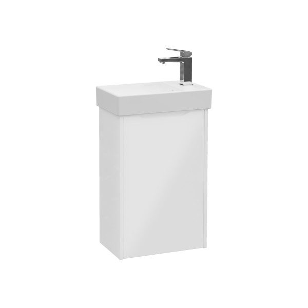 VitrA New Integra Square Set Handwaschbecken mit Unterschrank 1 Tür Weiß Hochglanz,80066