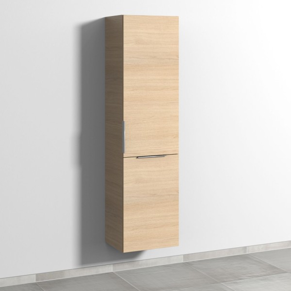 Sanipa 3way Stauraumschrank mit 1 Tür und 1 Wäschekorbklappe, Eiche-Nordic