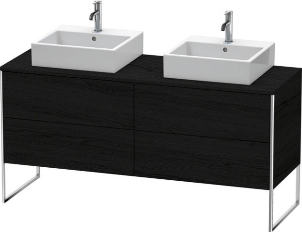 Duravit XSquare Konsolenwaschtischunterbau bodenstehend Eiche Schwarz Matt 1600x548x778 mm - XS4927B