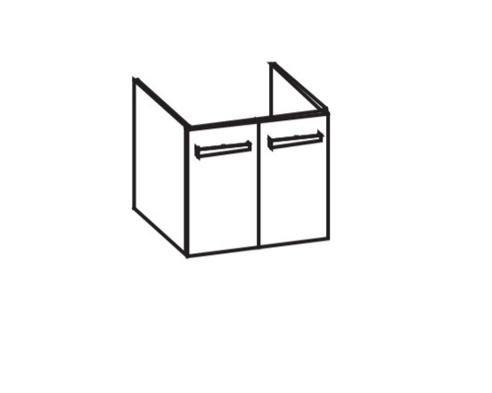 Artiqua 411 Waschtischunterschrank für Vero 045460 Eiche Ribbeck quer NB, 411-WU2T-D18-7187-444