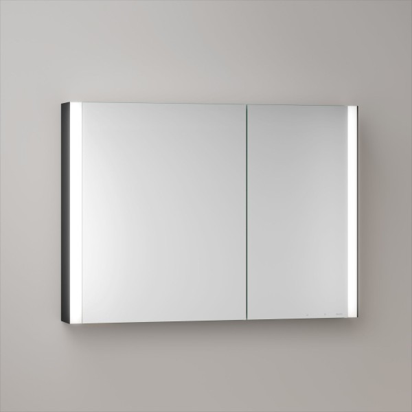 KEUCO Royal Atlas LED Spiegelschrank 100 x 71 x 12,7 cm mit 2 Türen, asymmetrisch, Spiegelheizung, A