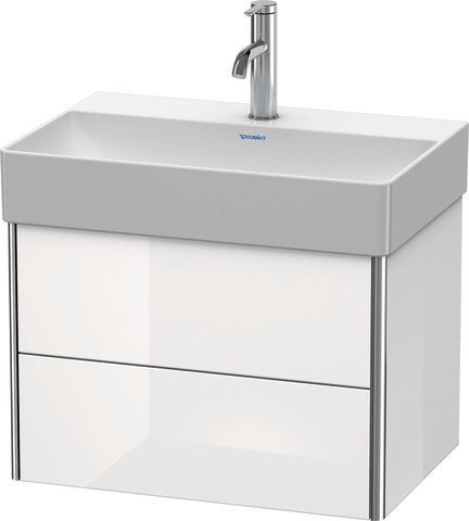 Duravit XSquare Waschtischunterbau wandhängend Flanell Grau Hochglanz 584x390x397 mm - XS416708989
