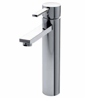 Kaja B-Quadrat Waschtisch Einhebelmischer, hoher Auslauf 210 mm, Ausladung 175 mm, glatt, chrom